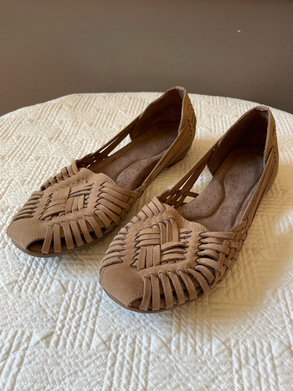 Natural Soul Tan Woven Huarache Flats